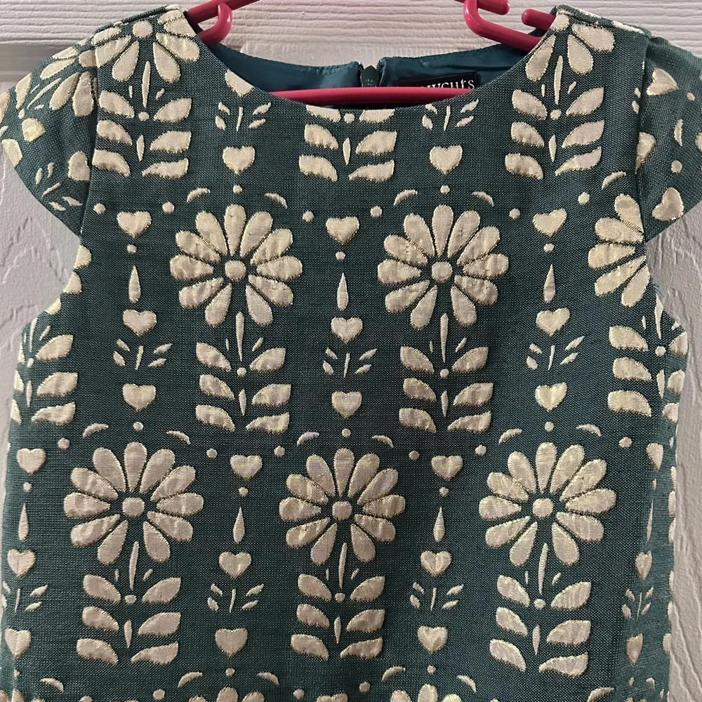 EUC JCrew Crewcuts Girls' cap-sleeve dress in jacquard floral Size 6